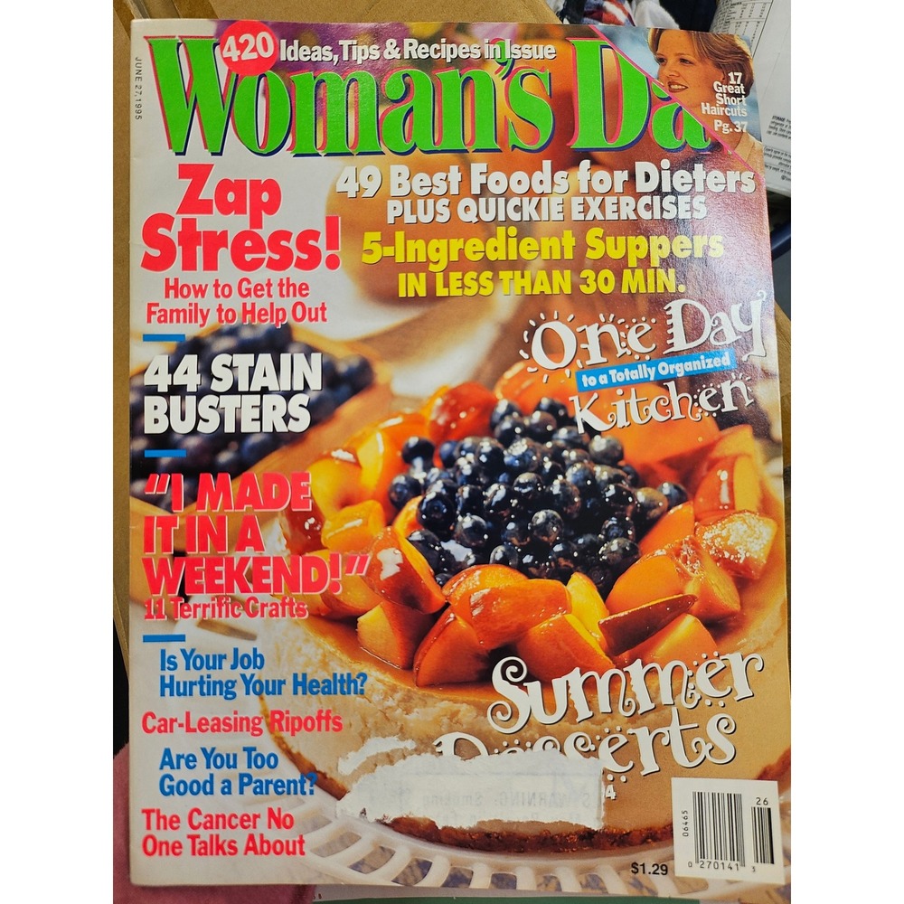 Vintage Womans Day Magazine June 27 1995 Summer Desserts Recipes Crafts 90s
